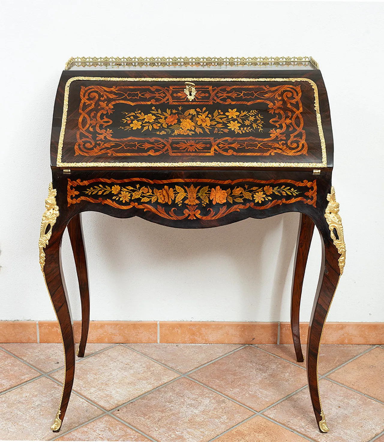 Napoleon III flap in precious exotic woods, 19th century 6