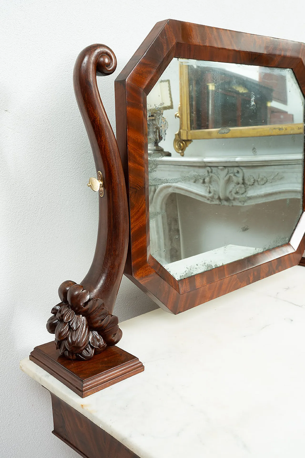 Neapolitan Empire dressing table in mahogany feather, 19th century 3