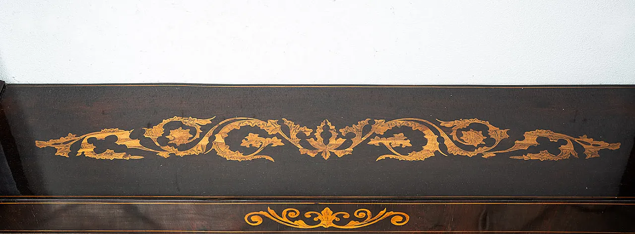 Sicilian console in precious exotic woods, 19th century 3