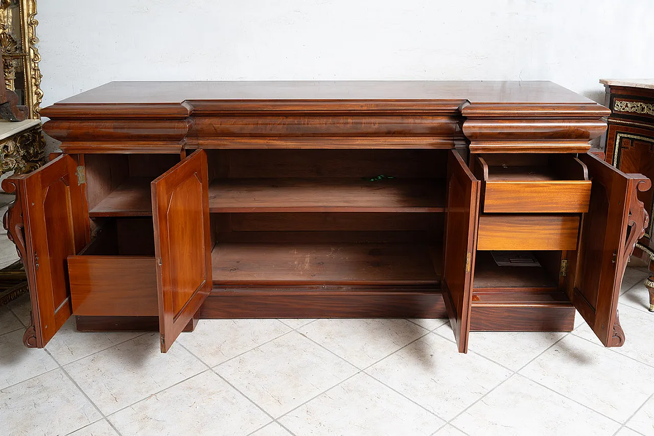 Four-door servant/sideboard in mahogany feather, 19th century 3