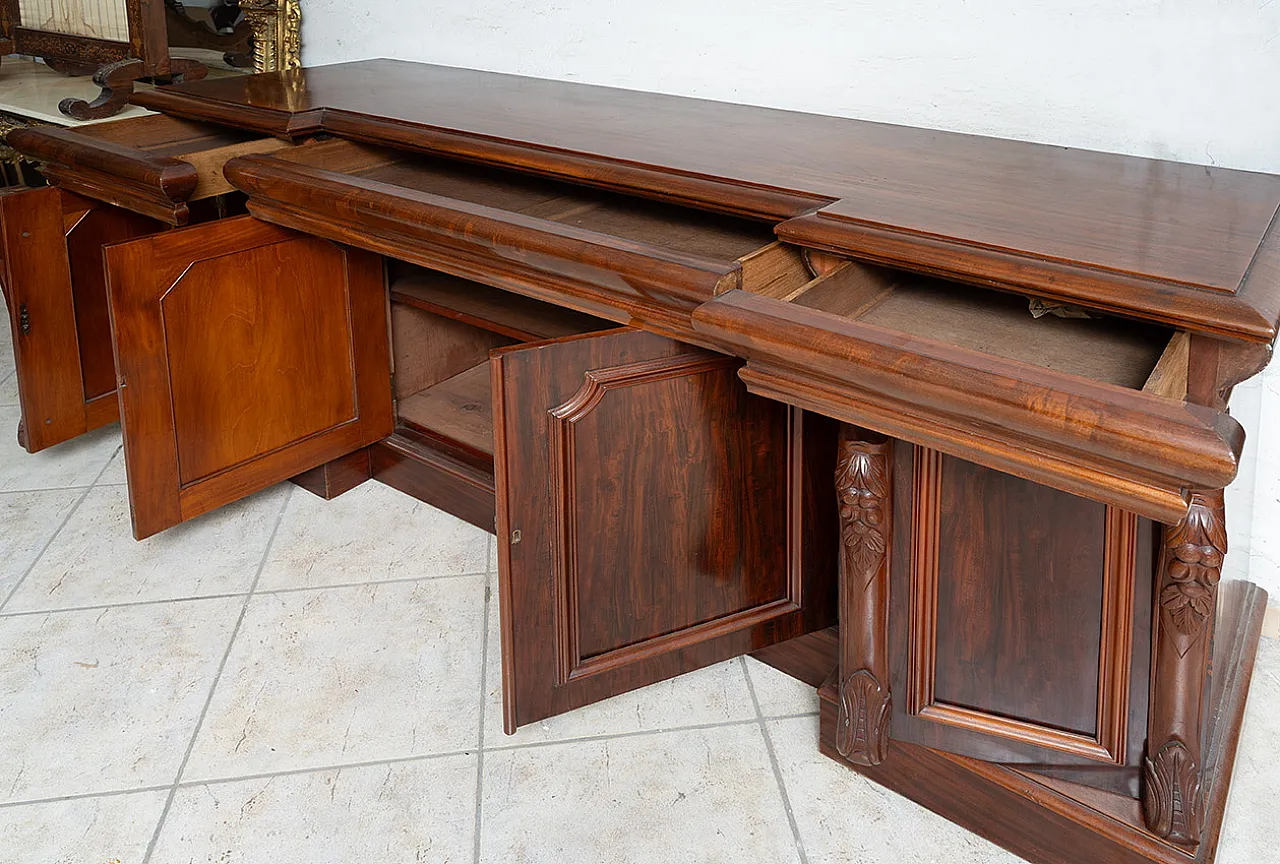 Four-door servant/sideboard in mahogany feather, 19th century 5