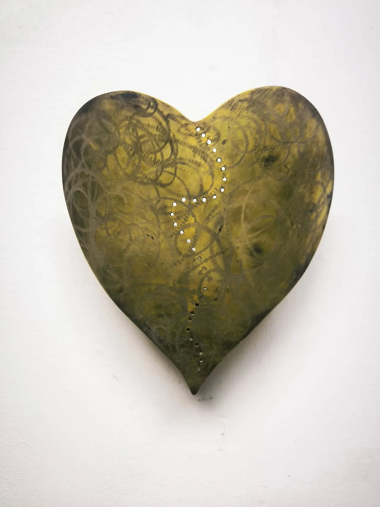 Heart-shaped wall lamp in brass, 1960s 13