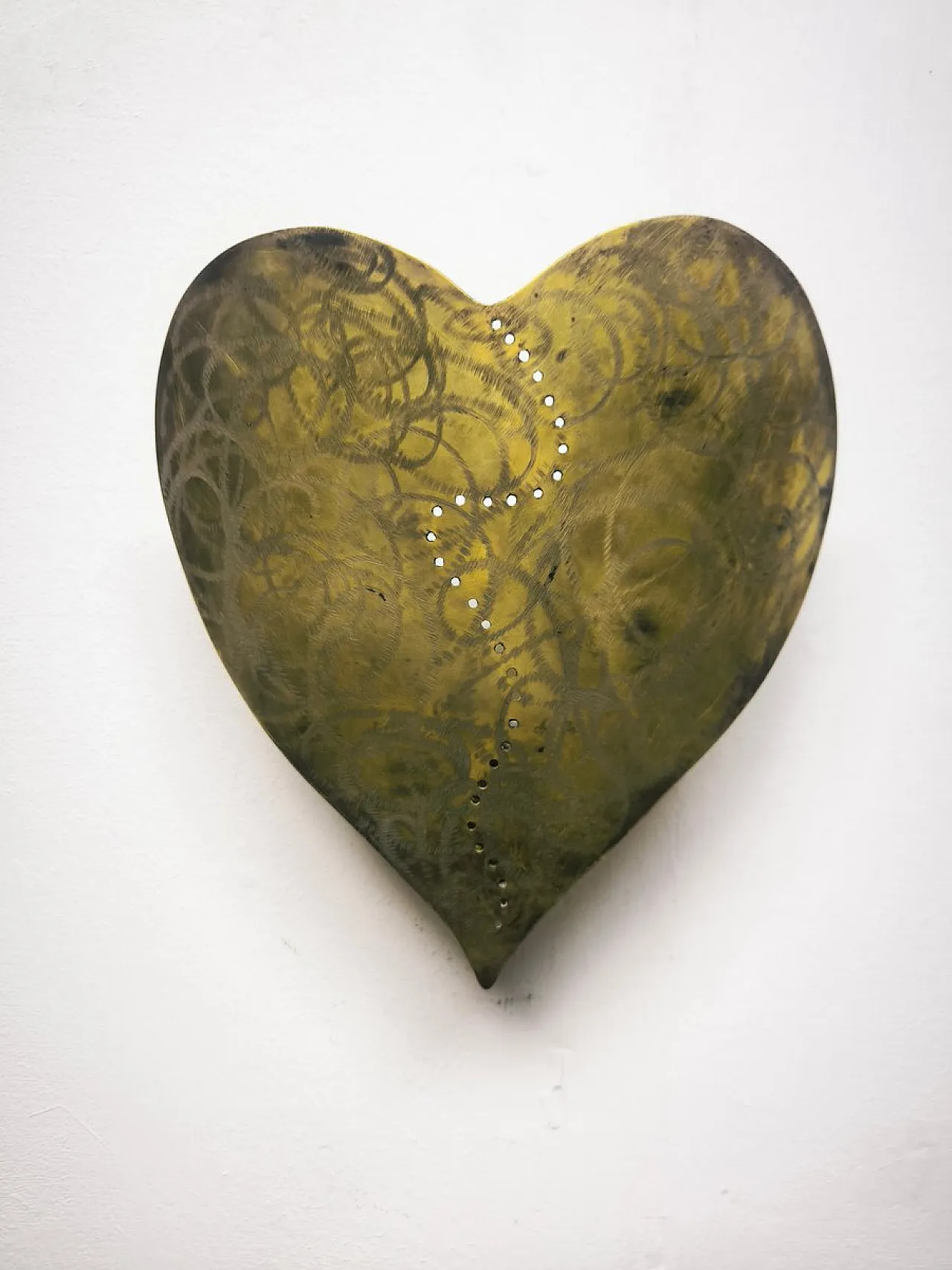 Heart-shaped wall lamp in brass, 1960s 18