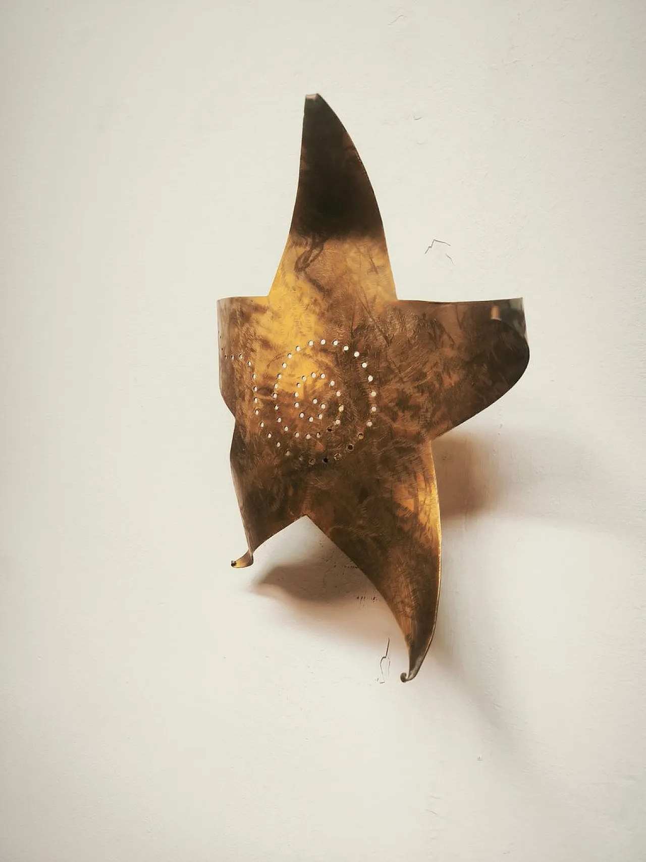 Star wall light in brass, 1960s 6