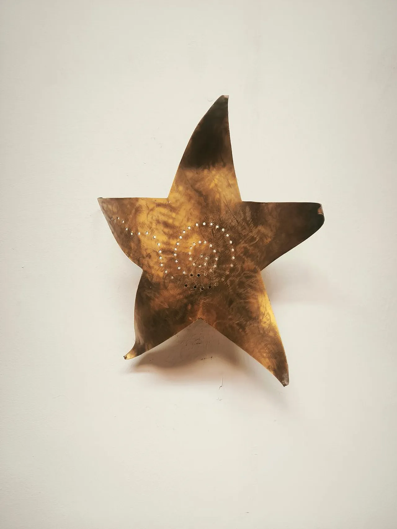 Star wall light in brass, 1960s 7