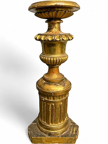Empire gold leaf column base, 19th century