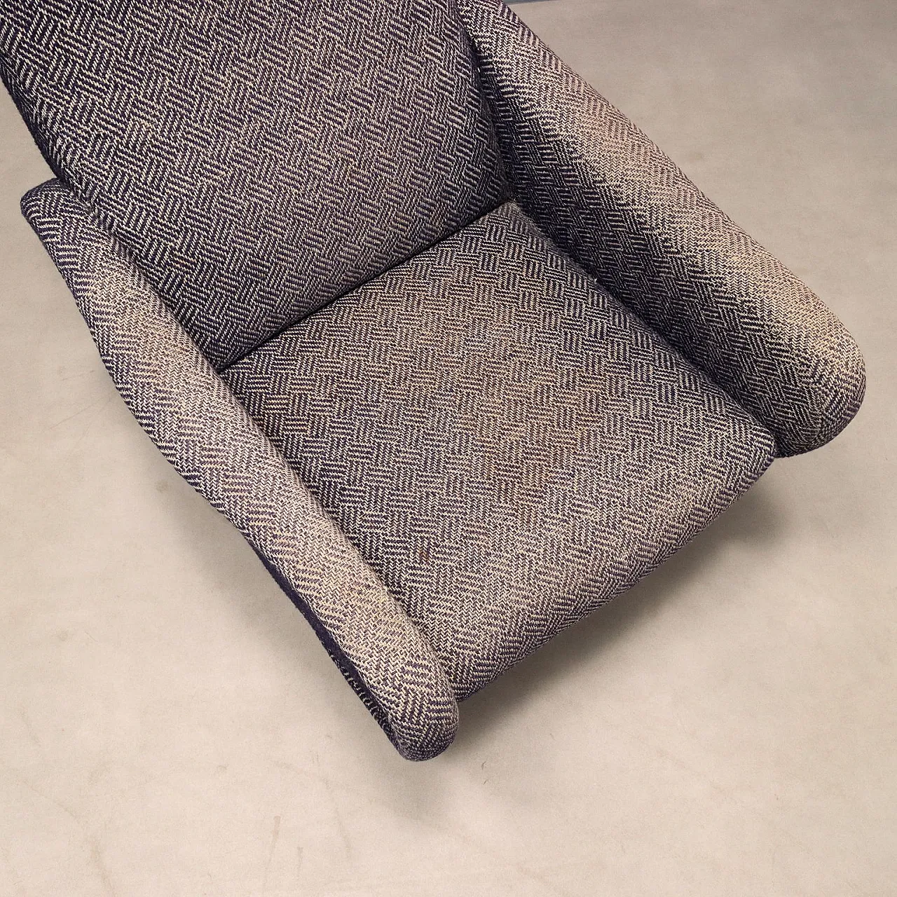 Pair of armchairs in metal and fabric, mid-20th century 8