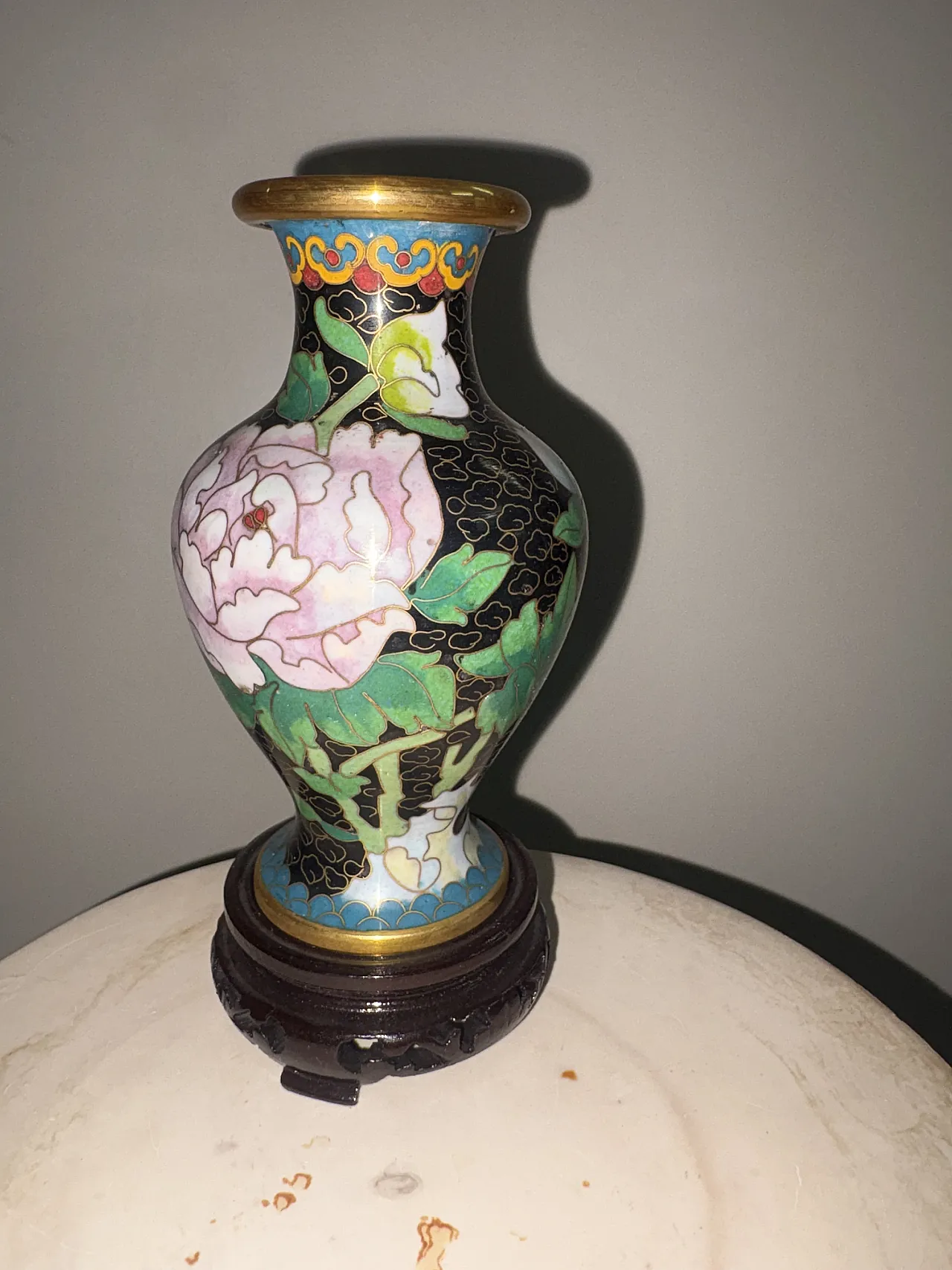 Vaso cloisonne cinese, 50s 1