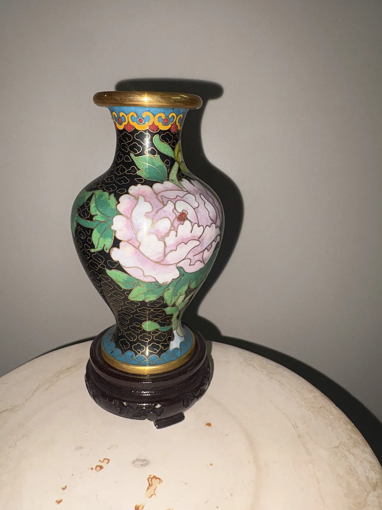 Vaso cloisonne cinese, 50s 2