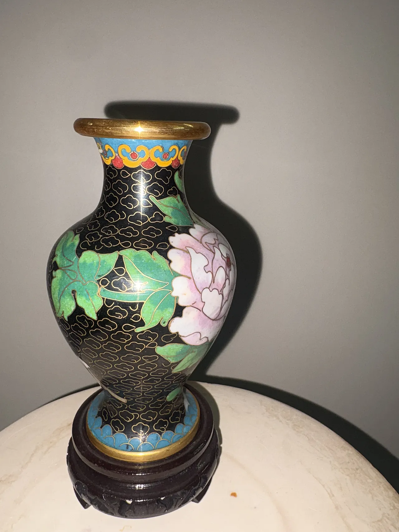 Vaso cloisonne cinese, 50s 3