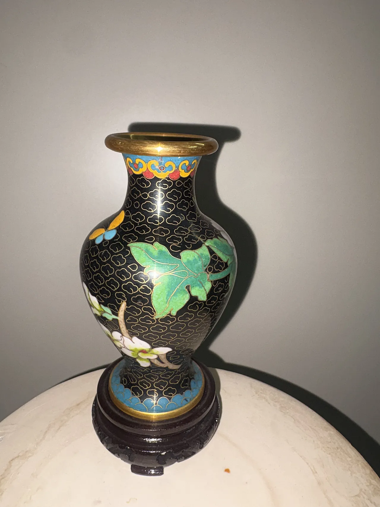 Vaso cloisonne cinese, 50s 4