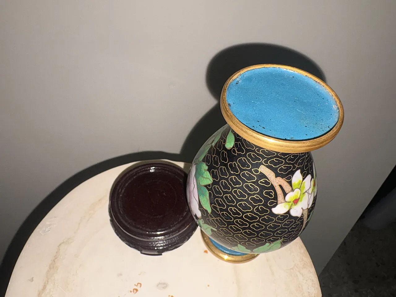 Vaso cloisonne cinese, 50s 5