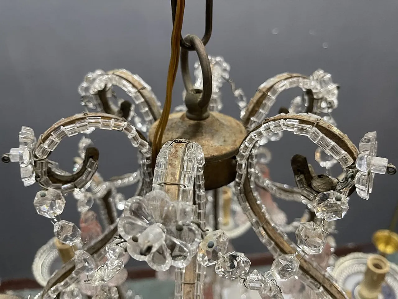 Pink Murano glass floral chandelier, 1960s 6