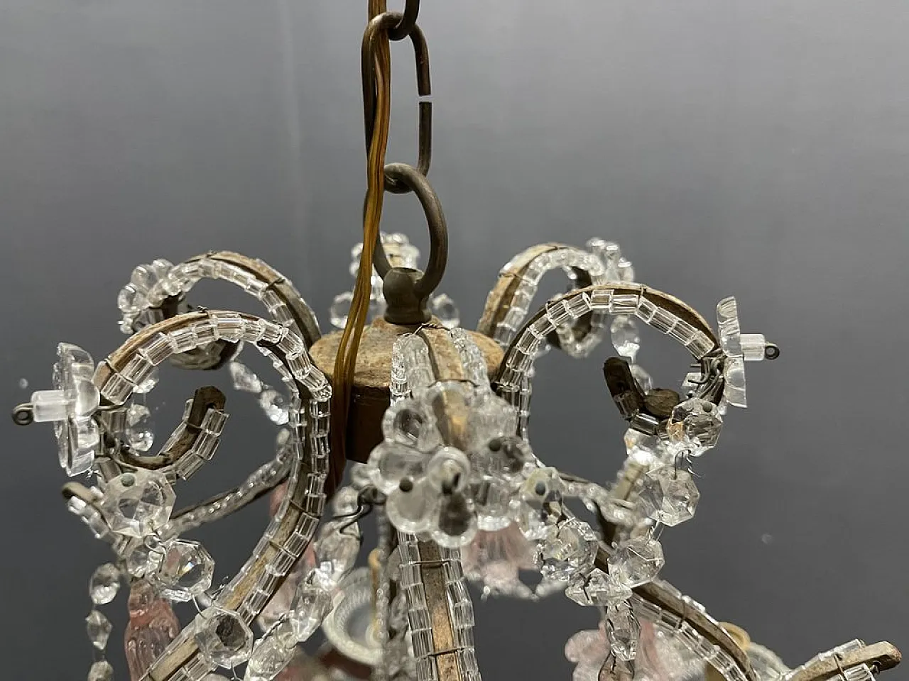 Pink Murano glass floral chandelier, 1960s 11