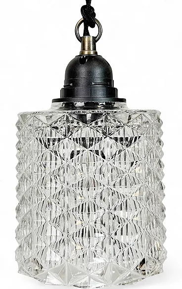 Vintage Cut Glass Ceiling Light, 1970s