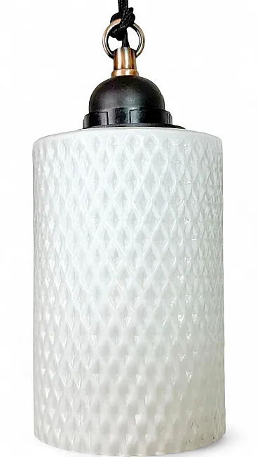 Vintage Glass Ceiling Light, 1970s