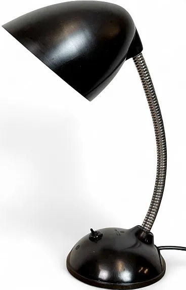 Vintage Brown Bakelite Gooseneck Table Lamp, 1950s