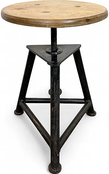 Black Industrial Workshop Swivel Stool, 1960s