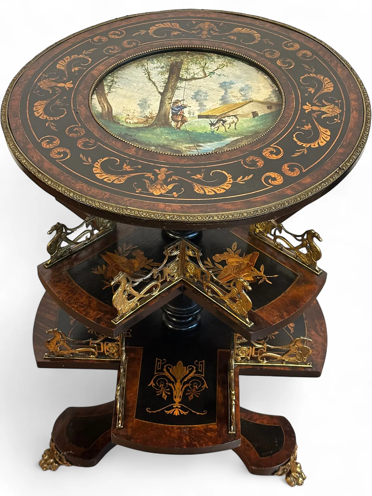 Libreria Girevole NapoleoneIII, intarsi, Francia, metà ’800 21