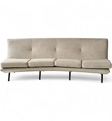 Triennale 4 seater curved sofa by Marco Zanuso for Arflex, 60s