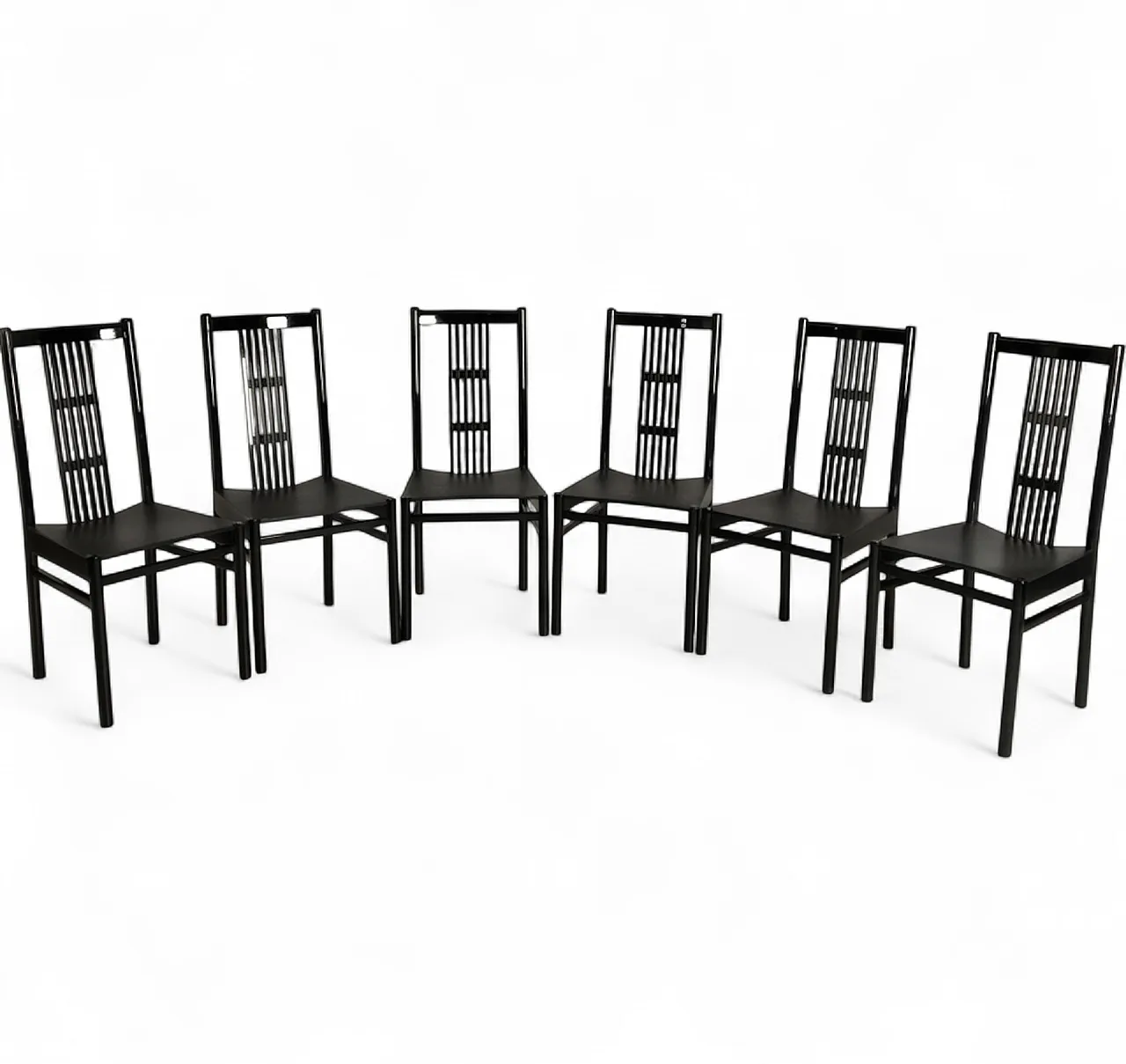 Set of 6 lacquered dining chairs, Italy 80s 16