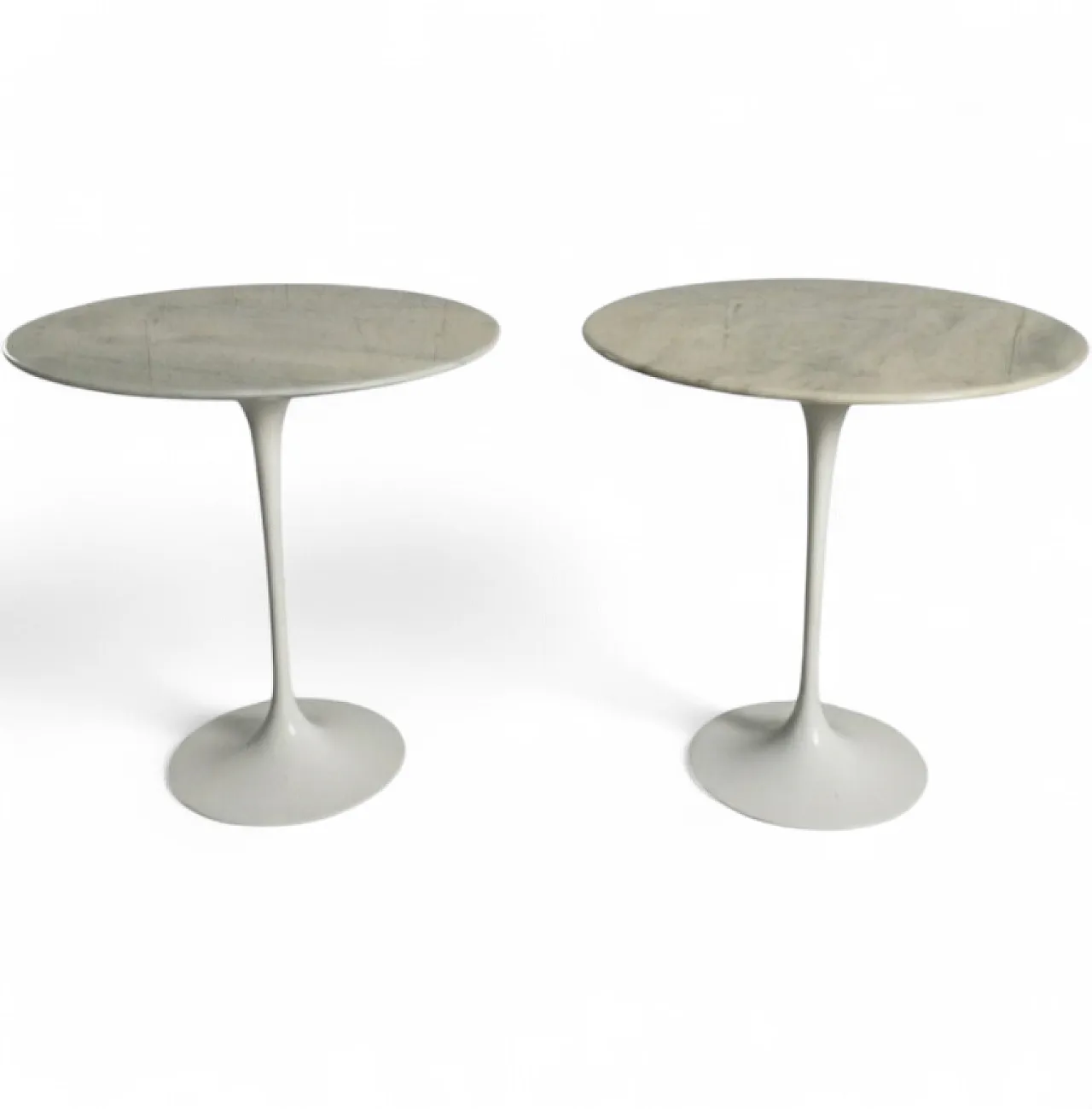 Pair of Tulip marble side tables by Eero Saarinen for Knoll, 70s 14