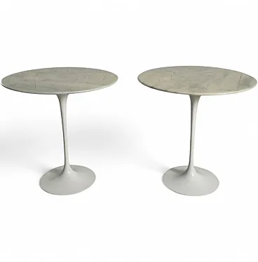 Pair of Tulip marble side tables by Eero Saarinen for Knoll, 70s