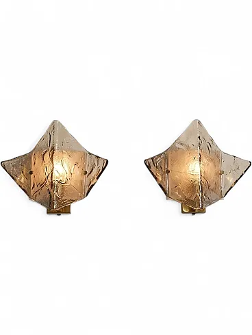Pair of LP253 Murano glass sconces Carlo Nason for Mazzega, 70s