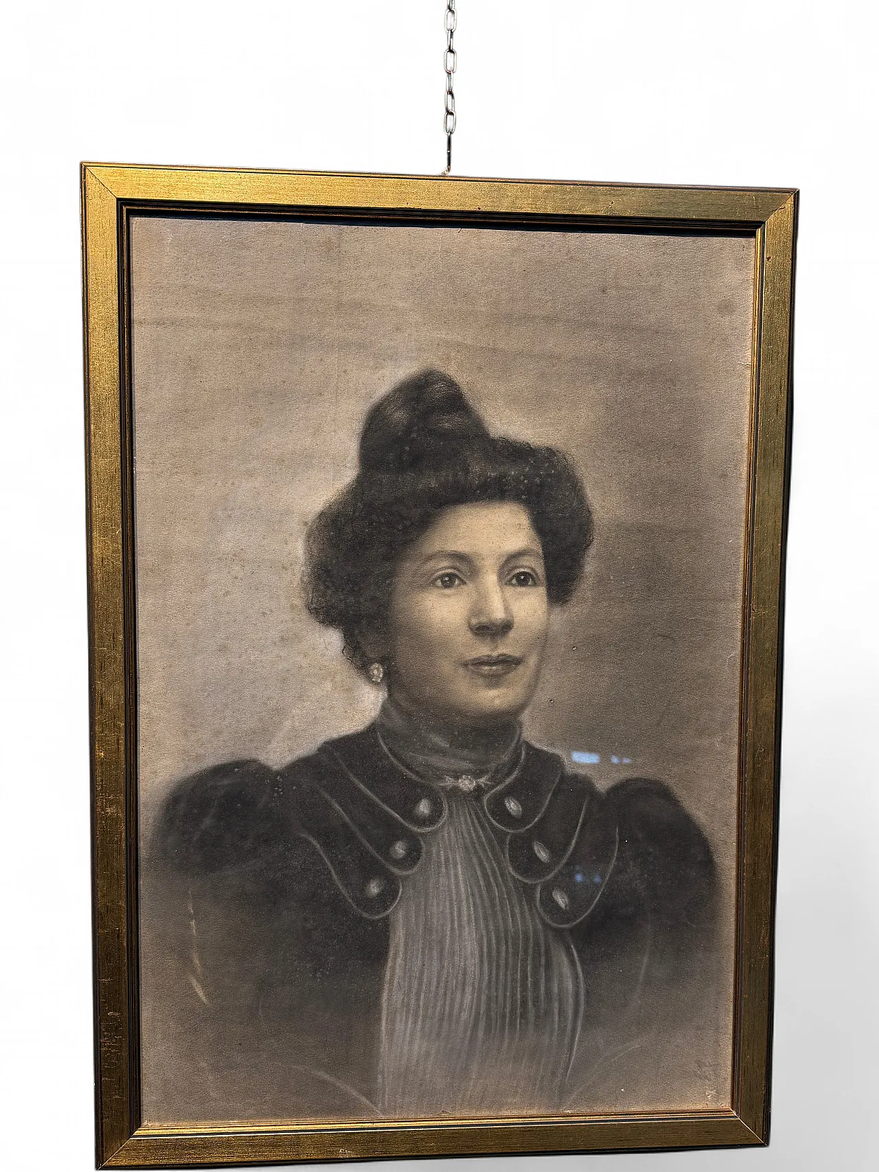 Ritratto realizzato a carboncino su carta, di dama, primo '900 14
