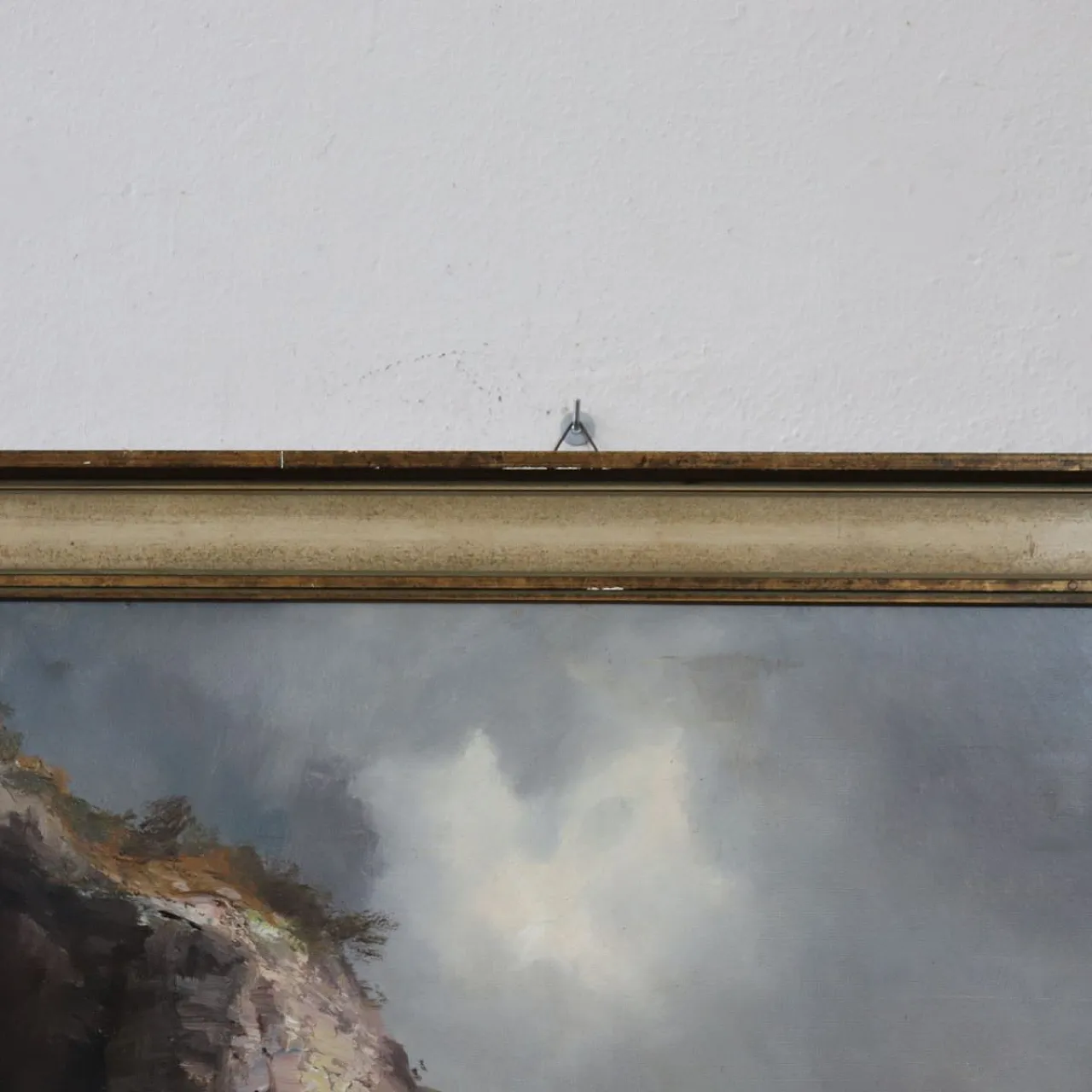 Oil painting on marine canvas with cliff, 1900s 9