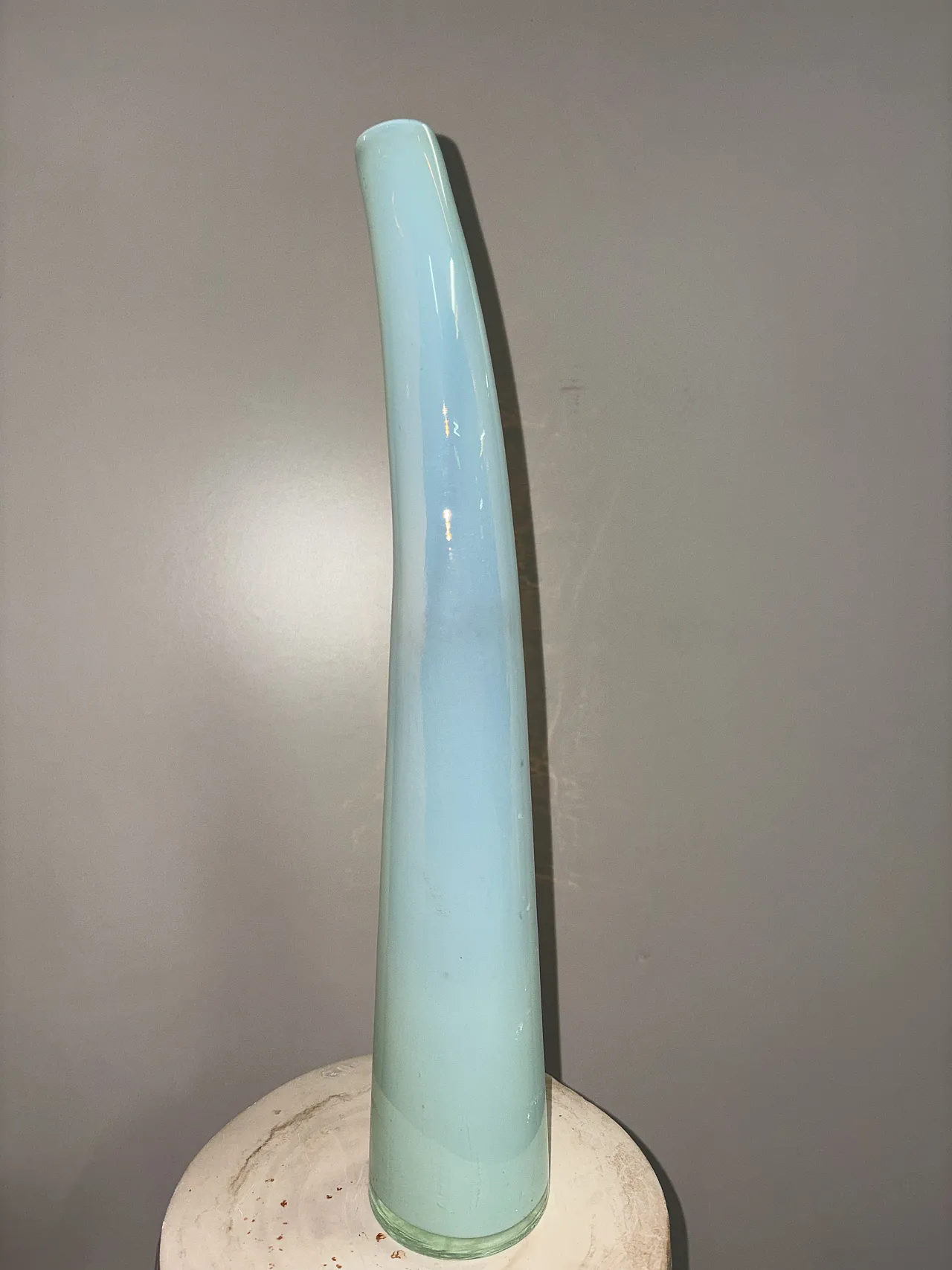 Scultura in vetro di Murano Lattimo di Giusto Toso per Leucos, anni 70 1