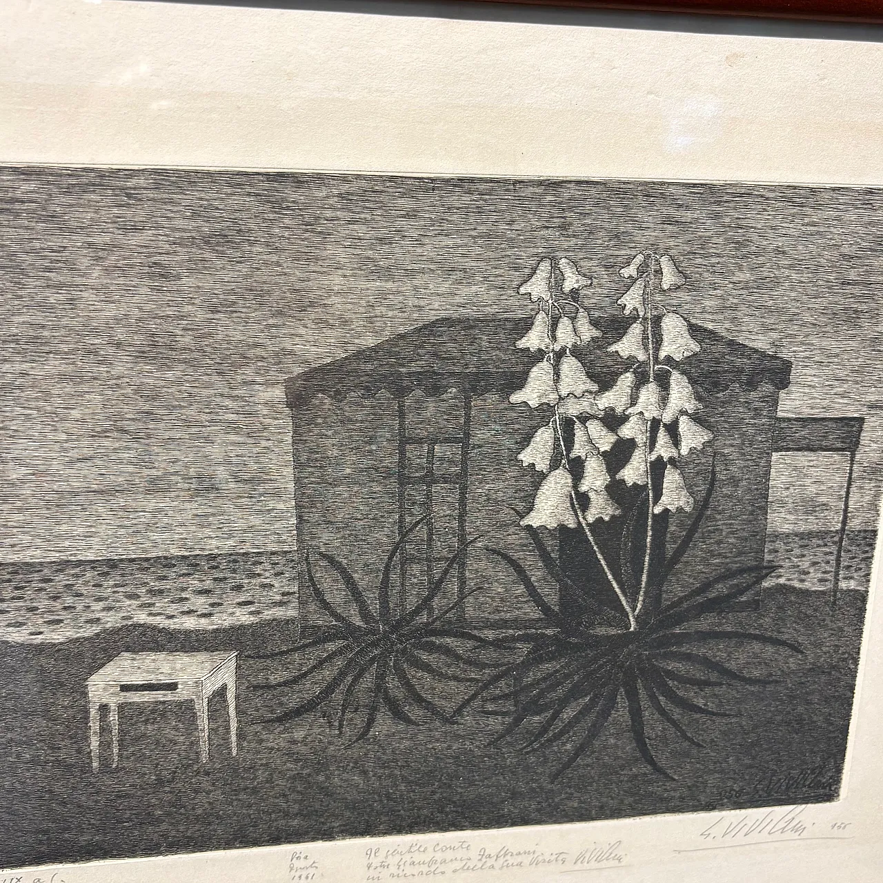 Engraving by Giuseppe Viviani Cabin Sul Mare, 1956 7