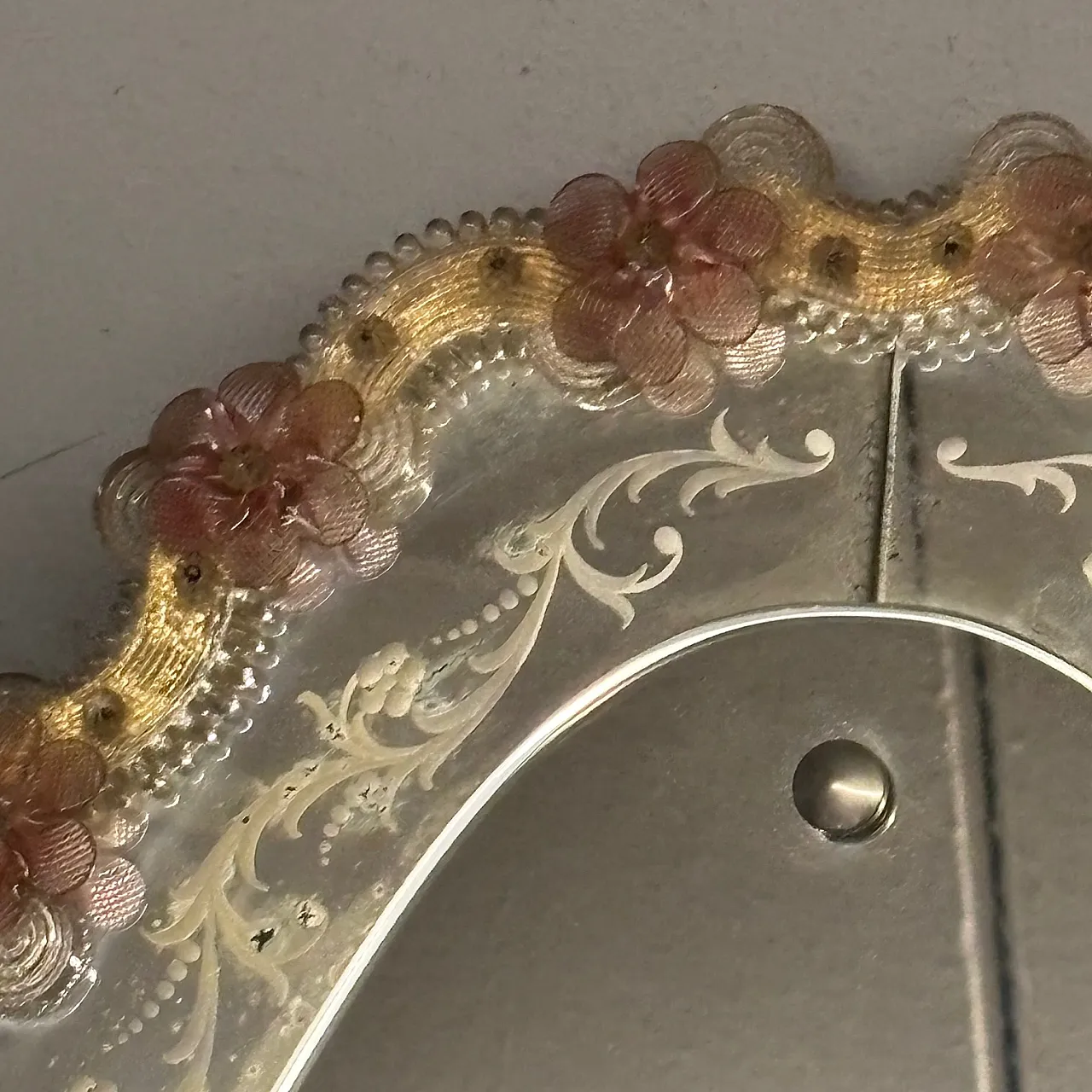 Specchio vetro Murano Mid Century, anni '50 5