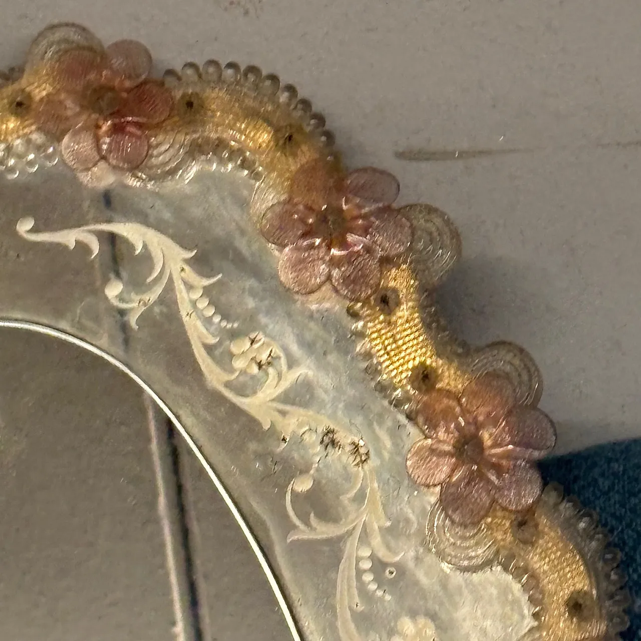 Specchio vetro Murano Mid Century, anni '50 6