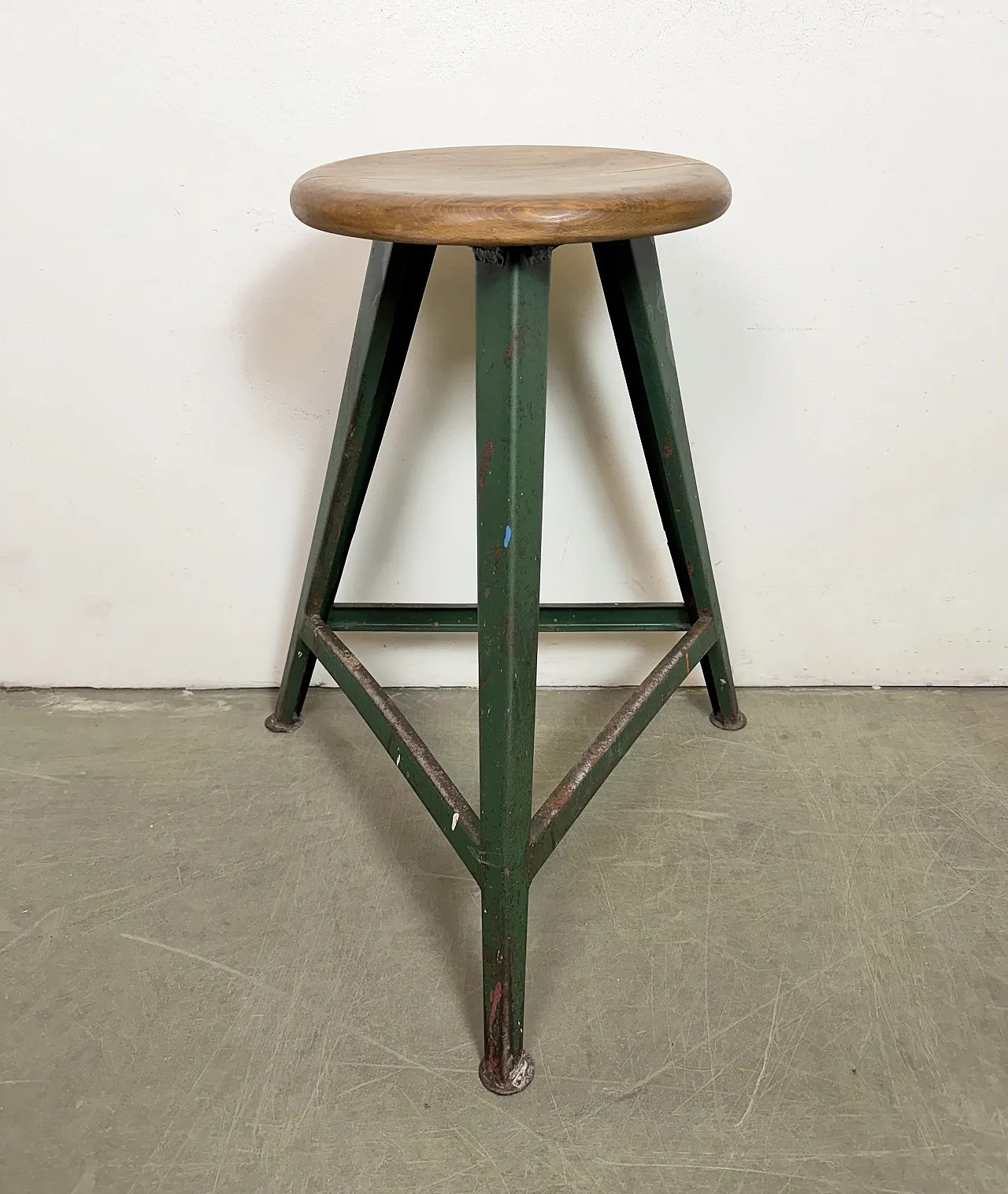 Green Industrial Workshop Stool, 1960s 2