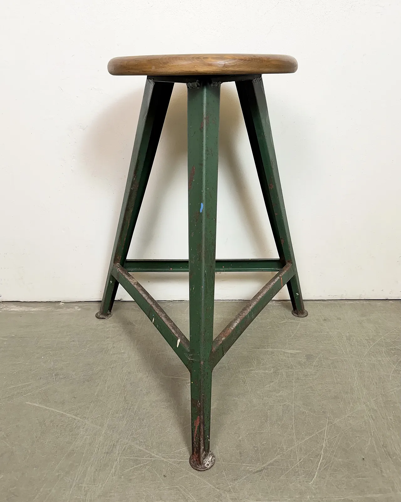 Green Industrial Workshop Stool, 1960s 3