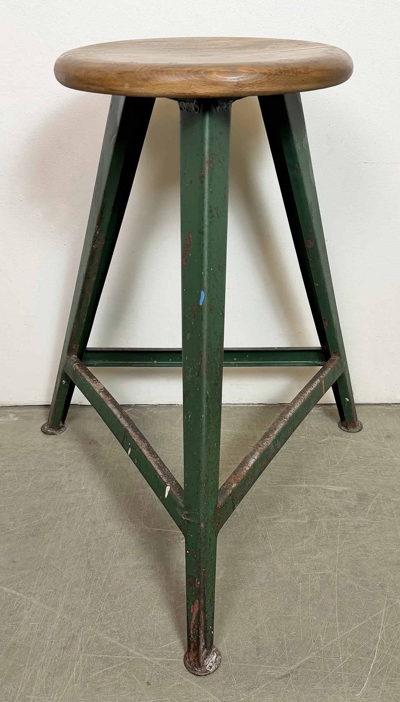 Green Industrial Workshop Stool, 1960s 4