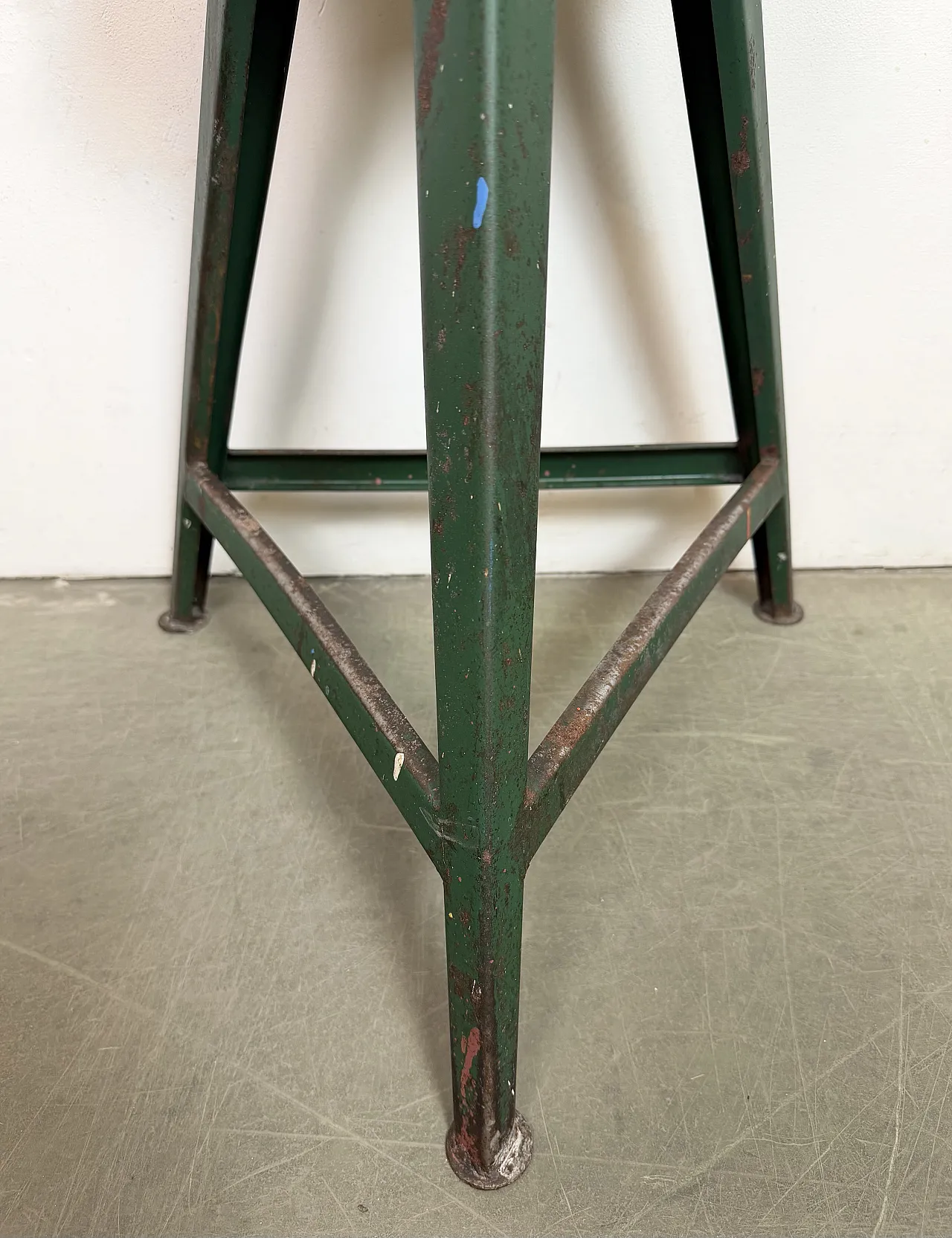 Green Industrial Workshop Stool, 1960s 6