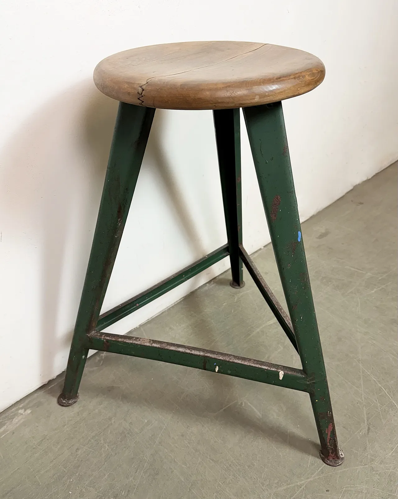 Green Industrial Workshop Stool, 1960s 7