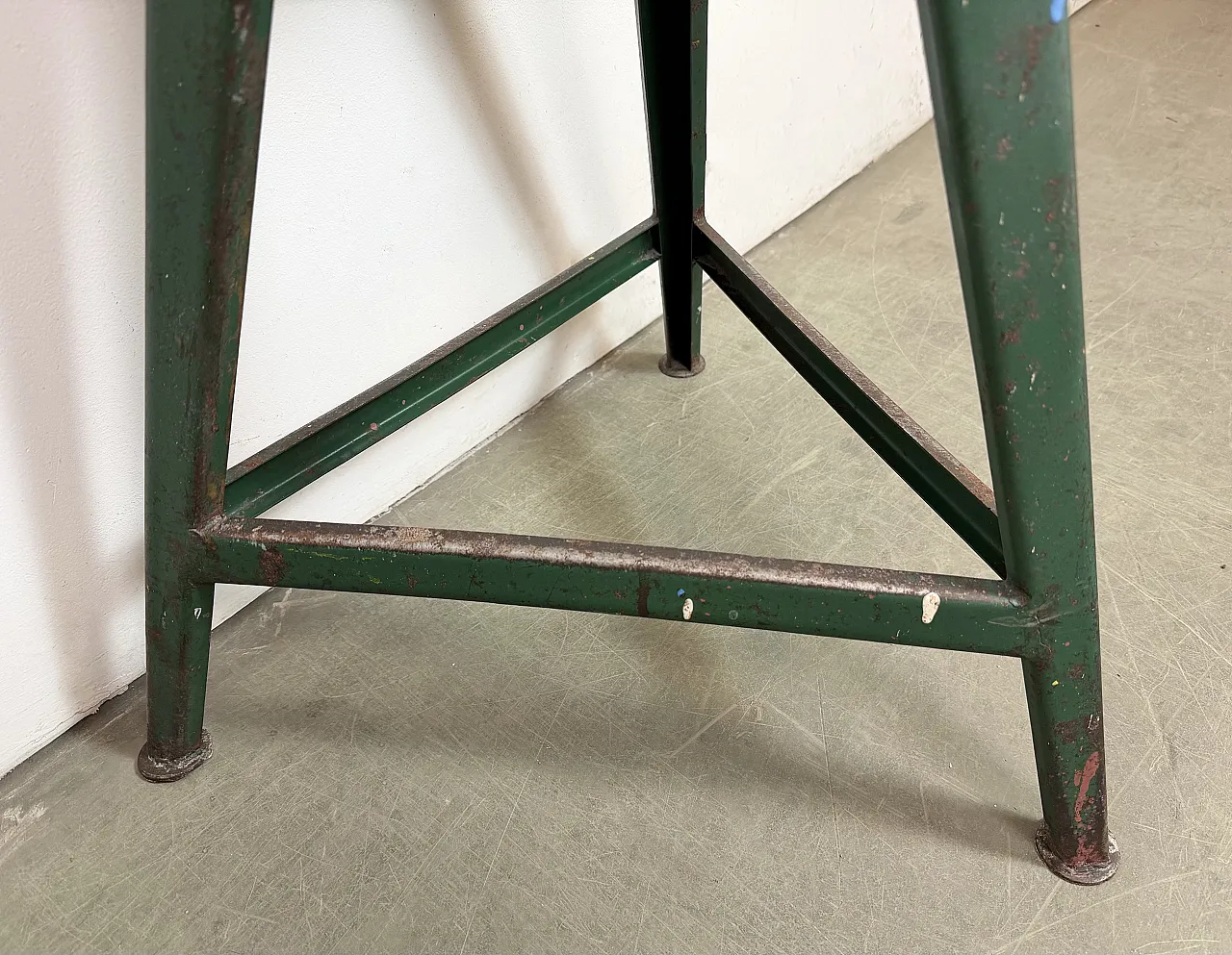 Green Industrial Workshop Stool, 1960s 8
