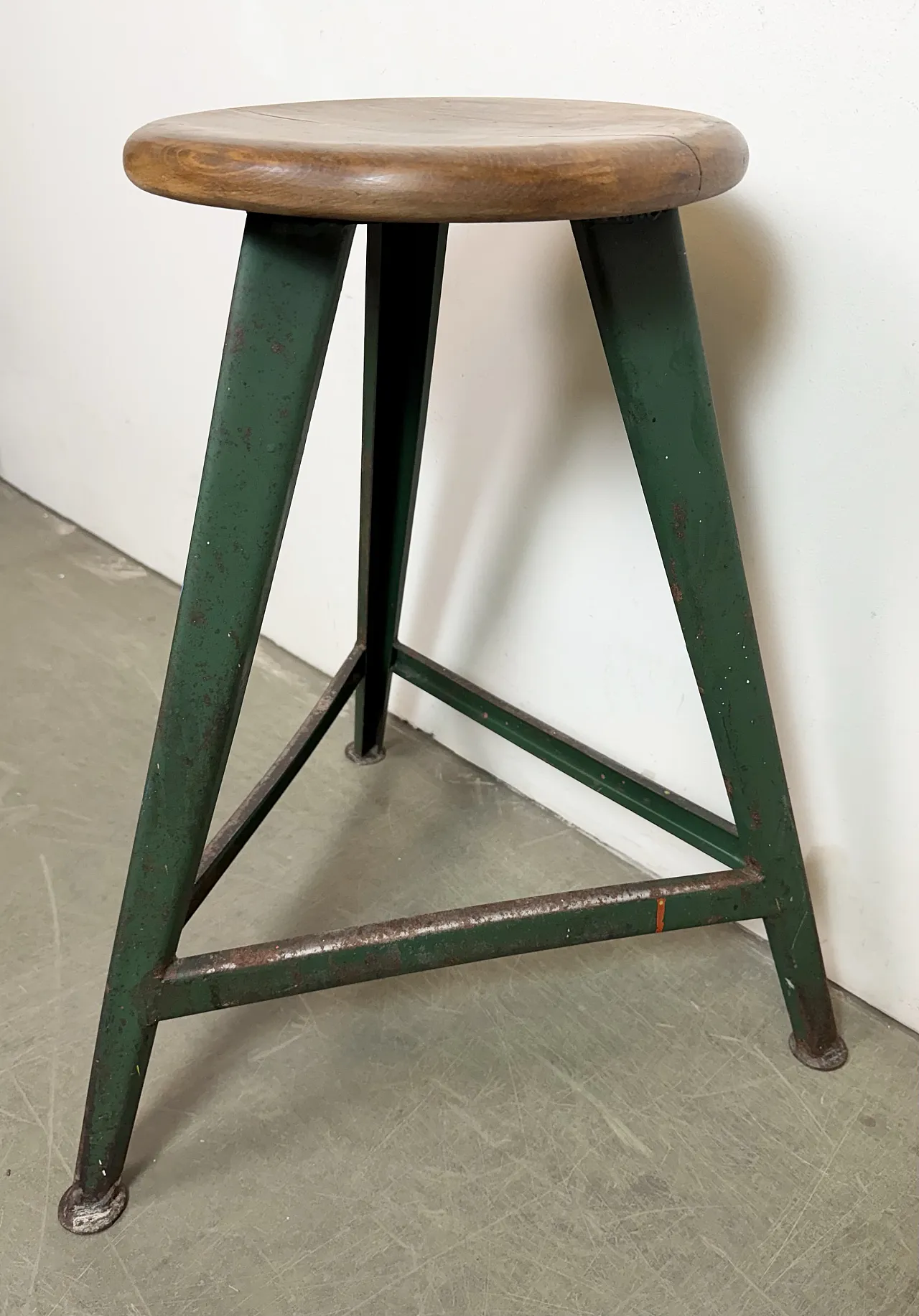 Green Industrial Workshop Stool, 1960s 9