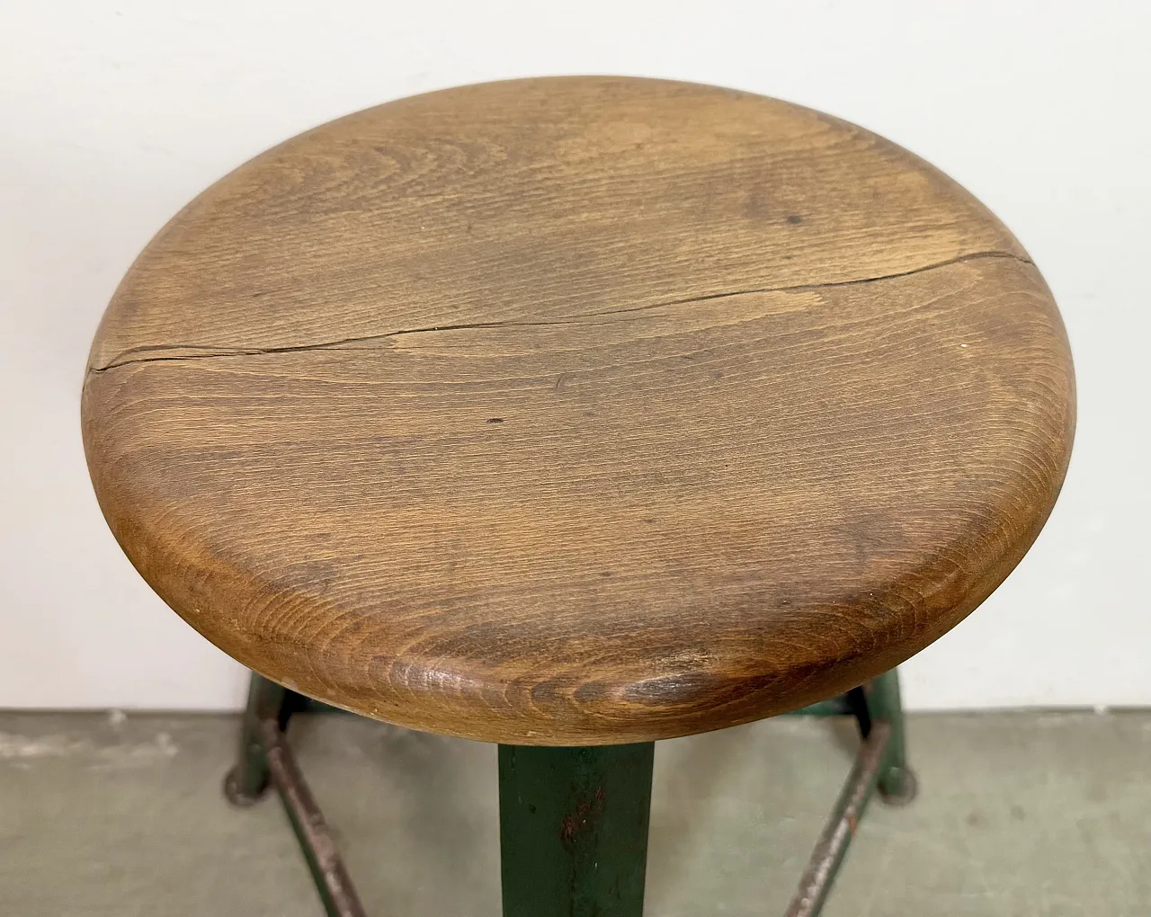 Green Industrial Workshop Stool, 1960s 11