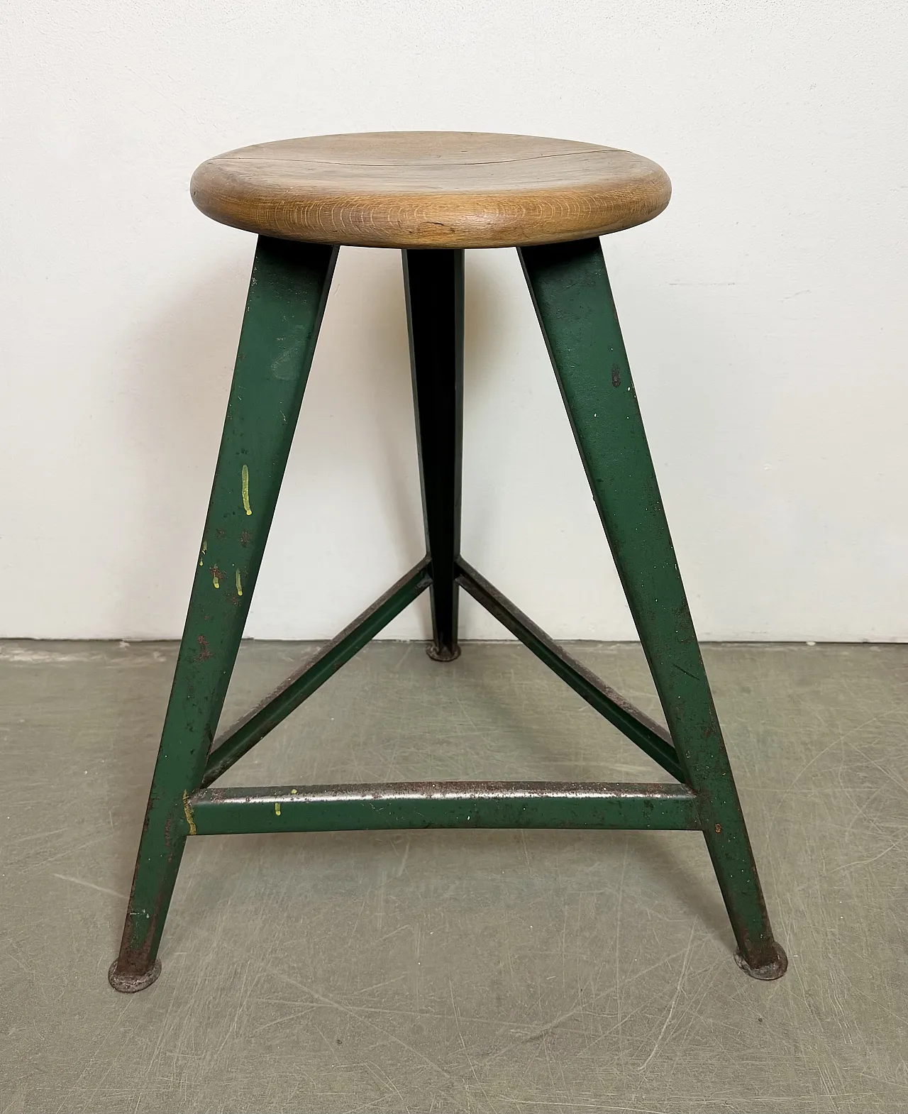 Green Industrial Workshop Stool, 1960s 12