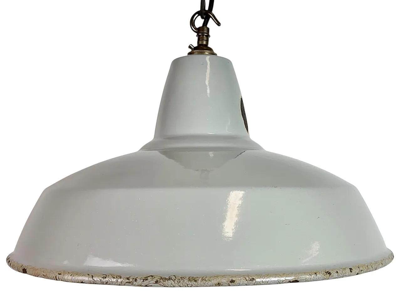 Industrial Grey Enamel Factory Pendant Lamp from Thorlux, 1960s 1