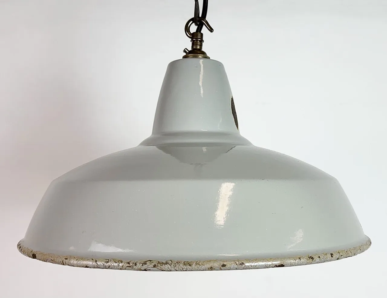 Industrial Grey Enamel Factory Pendant Lamp from Thorlux, 1960s 4