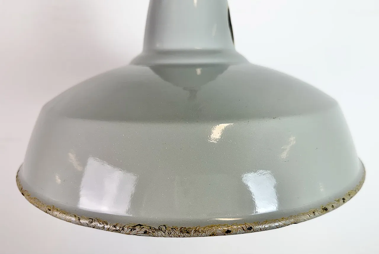 Industrial Grey Enamel Factory Pendant Lamp from Thorlux, 1960s 5