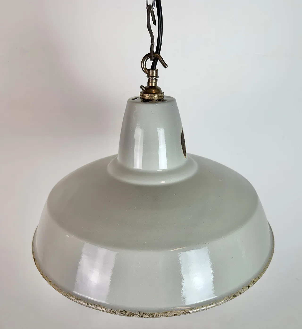 Industrial Grey Enamel Factory Pendant Lamp from Thorlux, 1960s 6