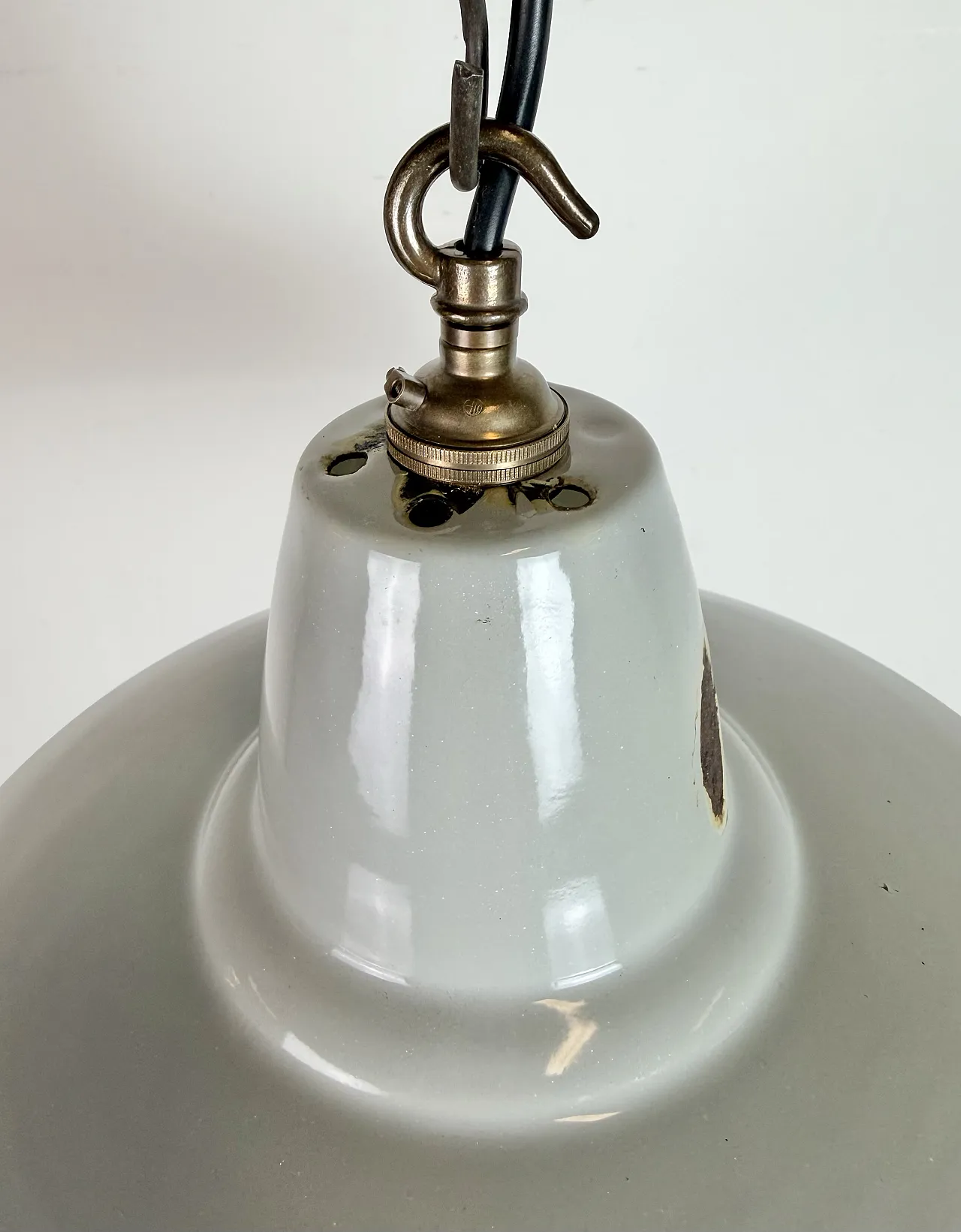 Industrial Grey Enamel Factory Pendant Lamp from Thorlux, 1960s 7