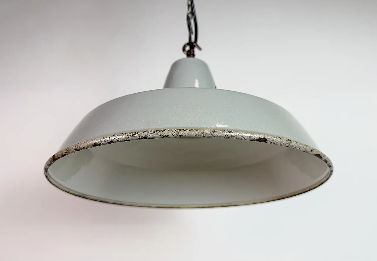 Industrial Grey Enamel Factory Pendant Lamp from Thorlux, 1960s 8