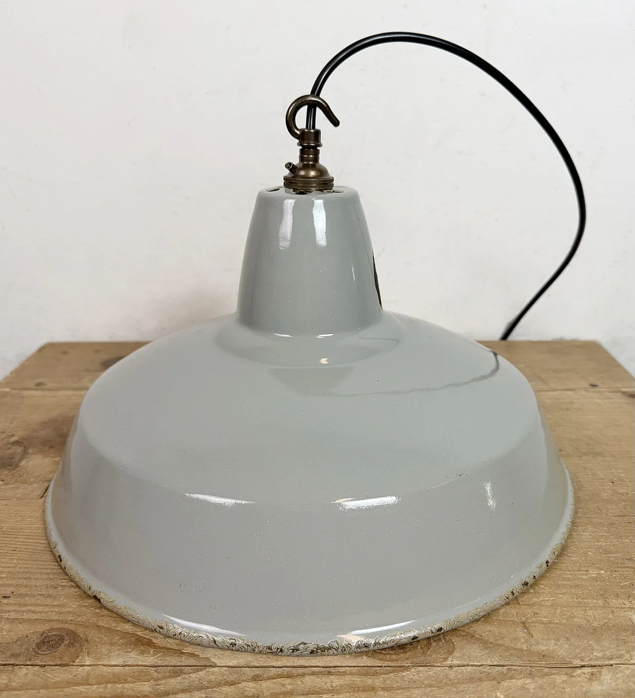 Industrial Grey Enamel Factory Pendant Lamp from Thorlux, 1960s 11